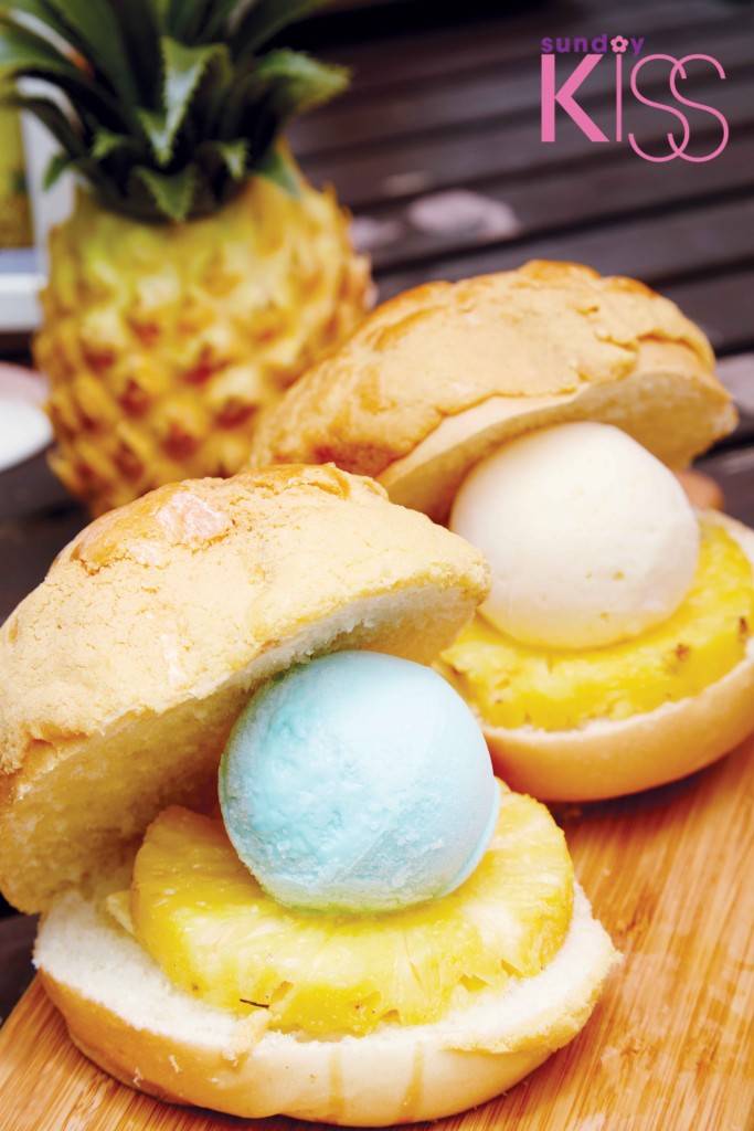 菠蘿園 特大珍珠菠蘿油，雪糕菠蘿包真係有菠蘿！雪糕可選菠蘿、沖繩海鹽及雲呢拿味。
