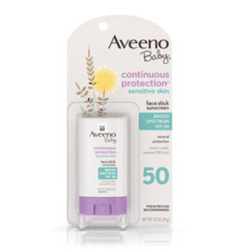 女 AVEENO® Baby Continuous Protection® Sensitive Skin Face Stick Sunscreen SPF 50 by Johnson & Johnson