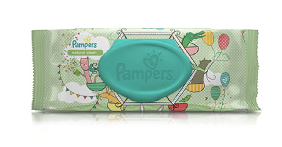 女 Pampers® Natural Clean Wipes by Proctor & Gamble