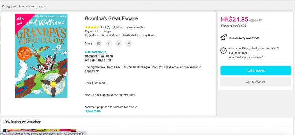 英文圖書 《Grandpa’s Great Escape》.85 （折實.36/ 本)
