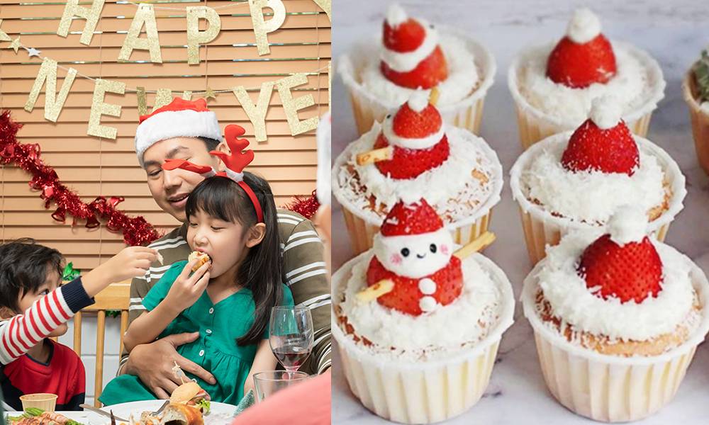聖誕甜品食譜4款-家中自製蜂蜜煉奶味蛋糕 聖誕老人＋聖誕帽＋聖誕樹