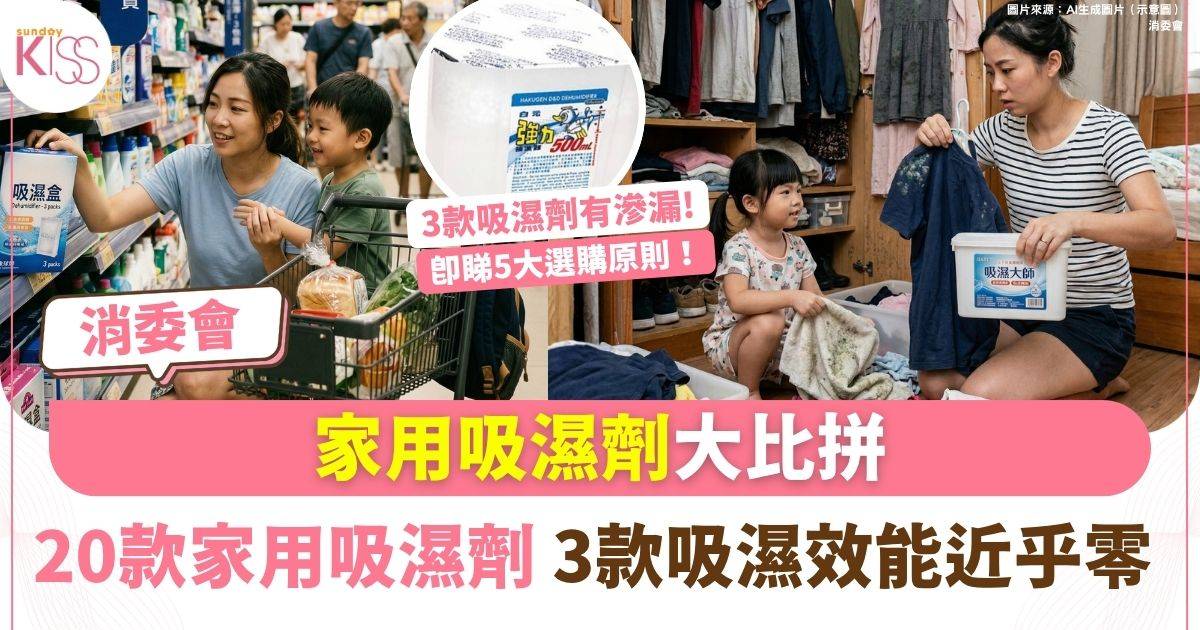 消委會測吸濕劑｜20款家用吸濕劑 3款竹炭/活性炭樣本吸濕效能近乎零！
