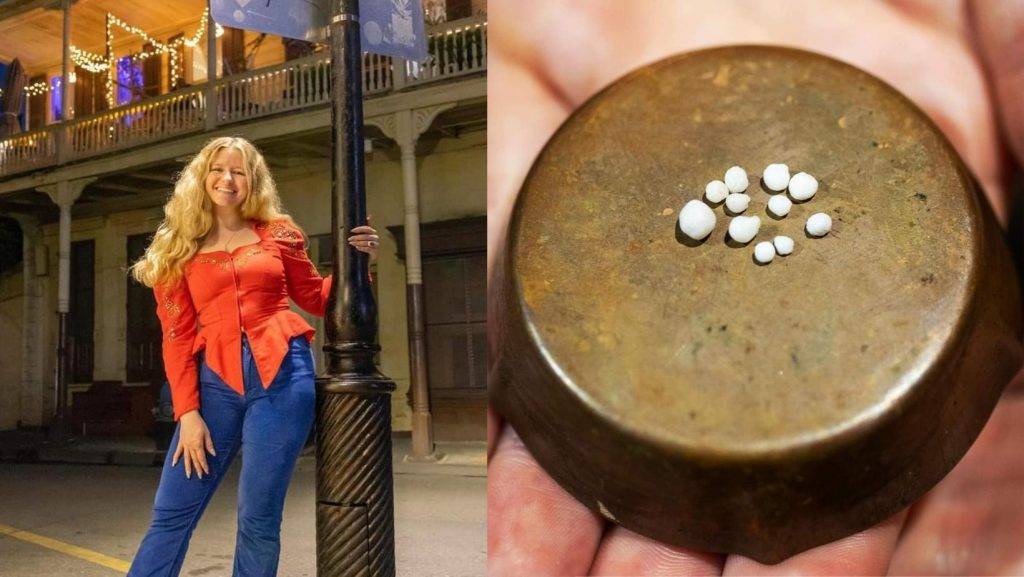 Hill食生蠔時咬碎的12粒BB size珍珠，決定用來製成戒指紀念去世姑姑。