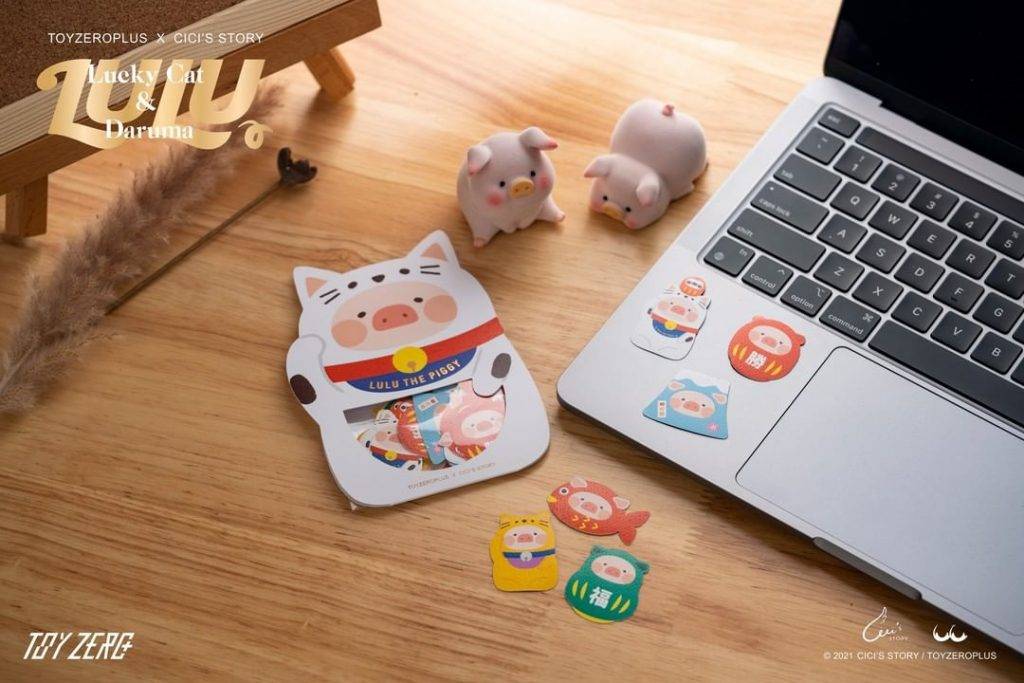 LuLu Pig 罐頭豬 LuLu 貼紙包 – 招財貓款