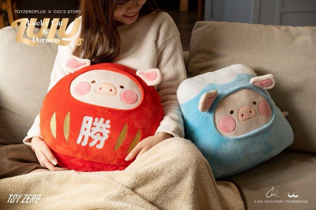 LuLu Pig 罐頭豬 LuLu 靠枕 - 達摩款/ 富士山款