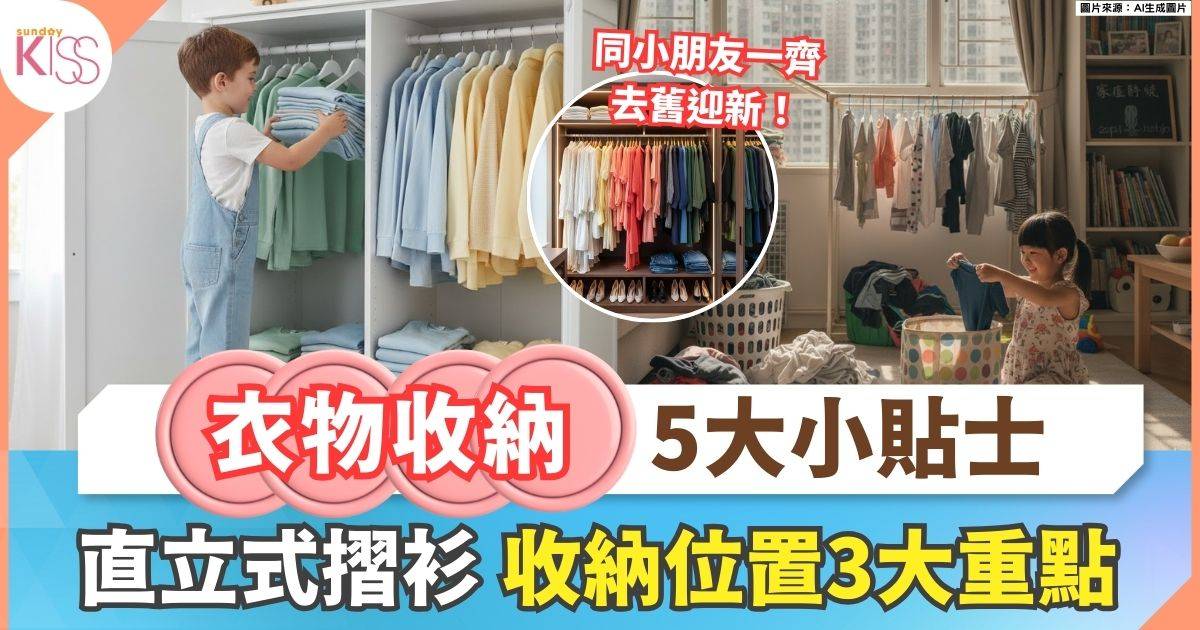 衣物收納5大小貼士 直立式摺衫＋統一顏色分區域 新年去舊迎新