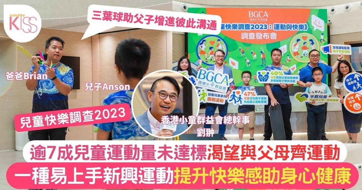 香港小童群益會調查│逾7成香港兒童運動量未達標影響快樂度