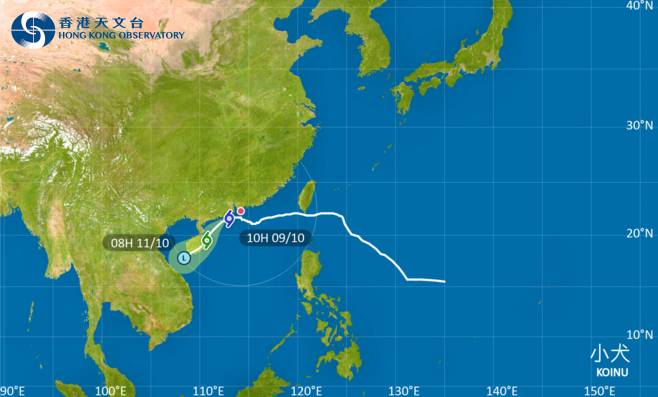颱風小犬｜11:40am轉3號風球！天文台預告改發紅雨