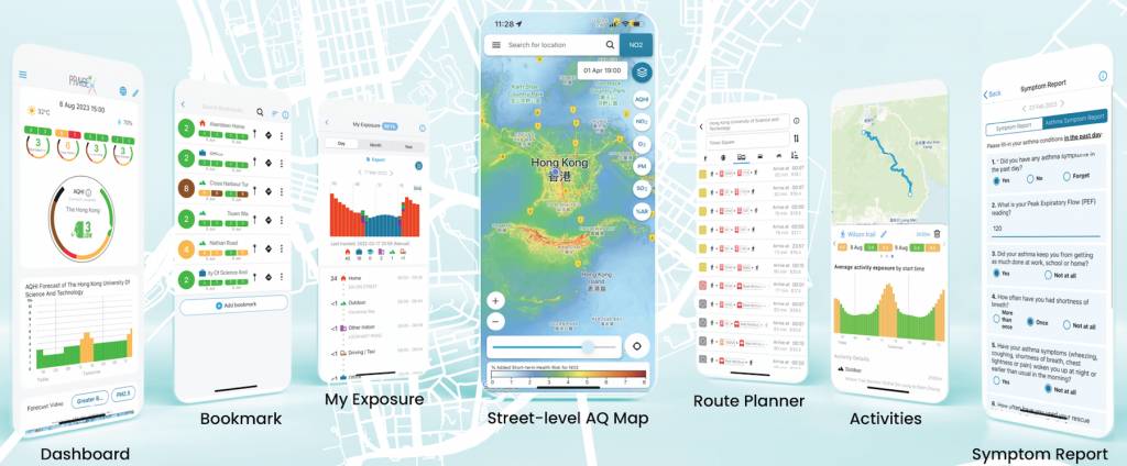 mama親評 科大 PRAISE-HK App具備多種功能，包括顯示身處位置的空氣質素狀況，及預測未來兩天的空氣質素資訊等。