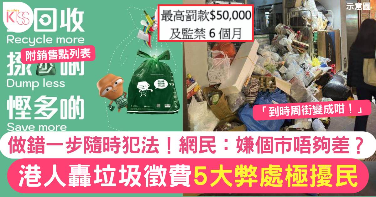 垃圾徵費｜環保署公布買「指定袋」3,000零售點 市民5大控訴轟擾民