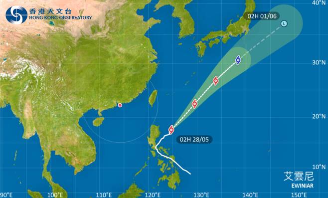 颱風艾雲尼2024｜最新動態、颱風路徑及風力預測
