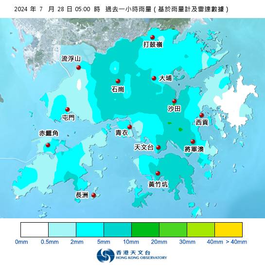 天文台最新暴雨警告｜黃雨警告現正生效！