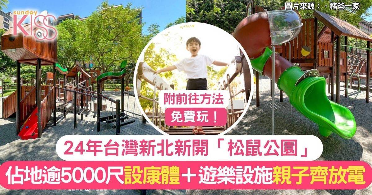 松鼠公園 新北佔地約5000平方尺 設健體＋遊樂設施 全家放電