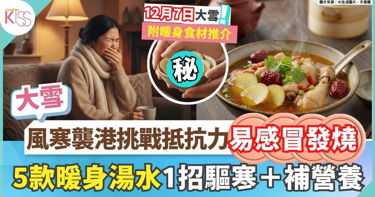 大雪節氣｜風寒襲港易感冒 煲湯4大好處+5款暖身湯品推薦