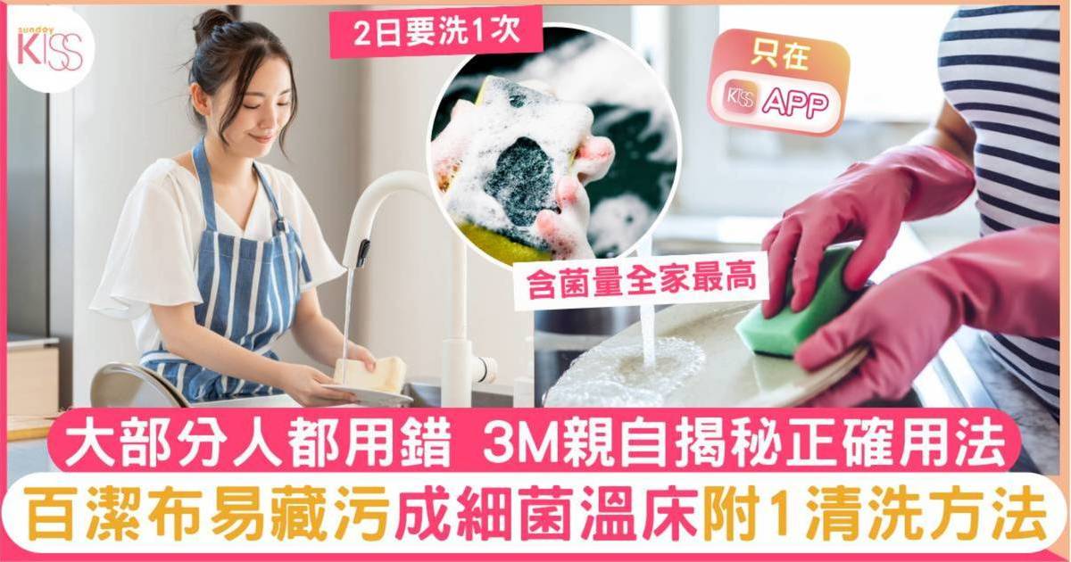 3M親揭百潔布正確用法 易藏污成細菌溫床 附1清潔方法