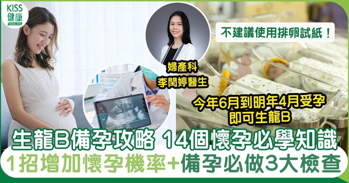 生龍B備孕攻略｜6月起成功受孕便能生龍B 婦產科醫生詳解14個備孕必學知識