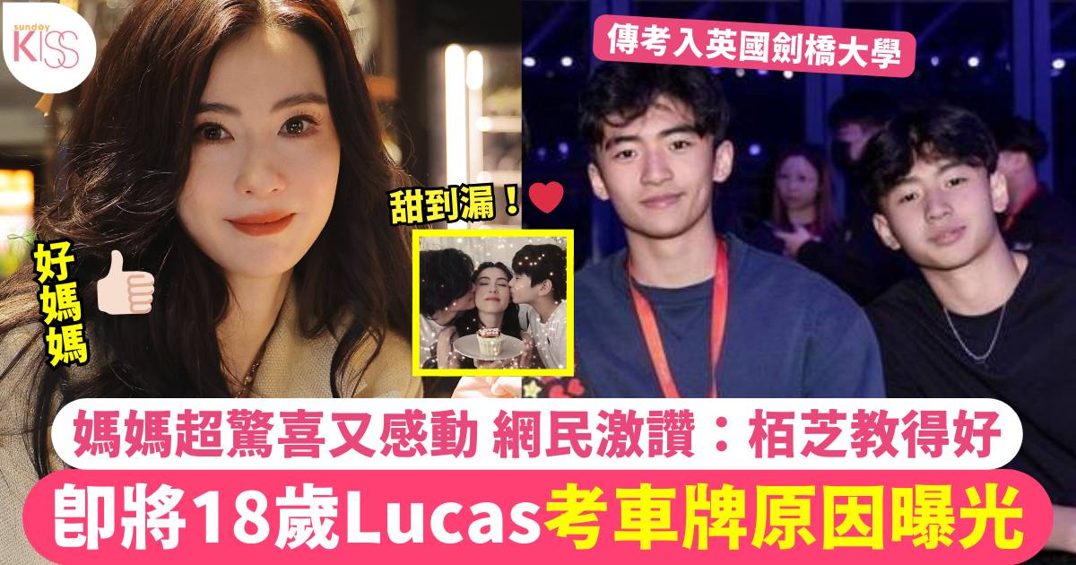 張栢芝即將18歲Lucas考車牌原因曝光 媽媽驚喜感動 網民激讚：栢芝教得好