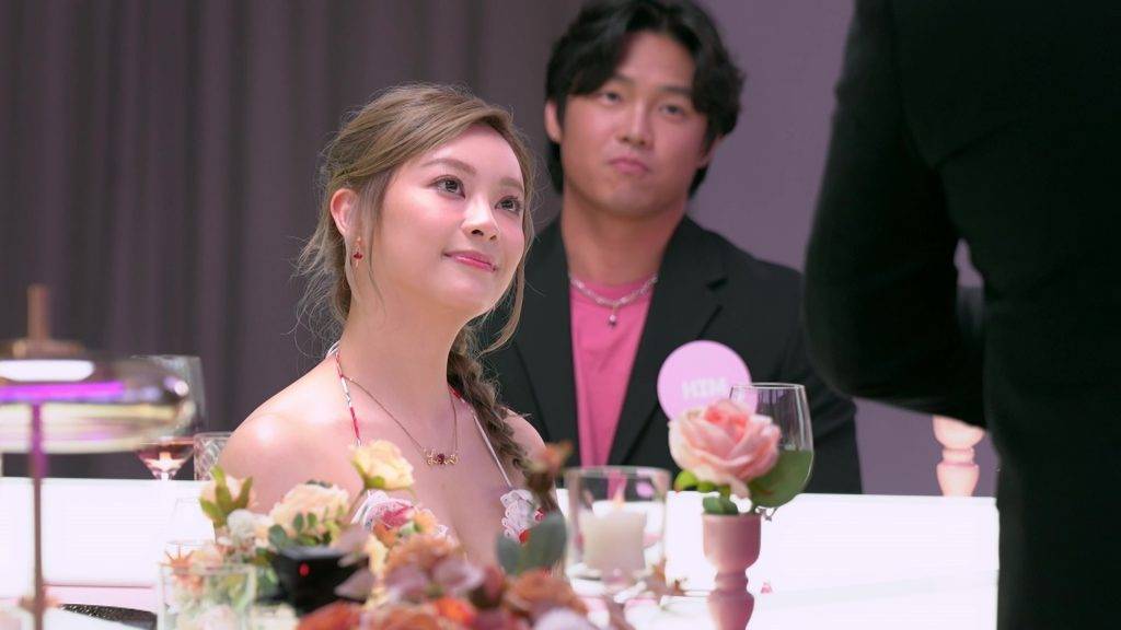 女神配對計劃 林澤謙 雖然成為「布景板」。林澤謙反應超可愛。(圖片來源:TVB)