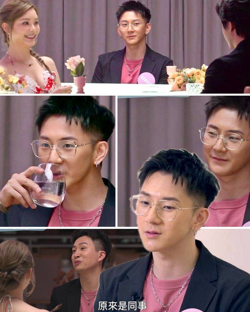 女神配對計劃 曾展望 富二代Eddie見到大家言談甚歡,表㺺失落 : 「原來係同事!」(圖片來源:TVB)