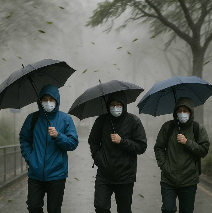 天氣 停課 示意圖,非當事人。(圖片來源:AI生成圖片)