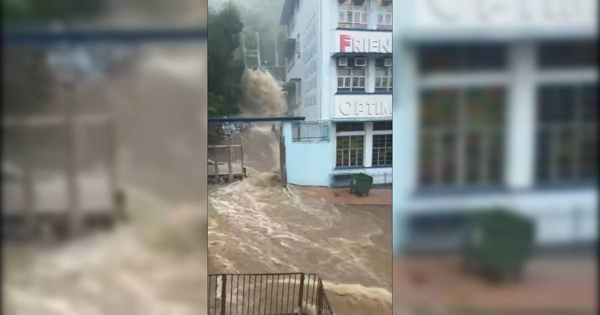 黑雨侵襲慈幼學校 黃泥水狂湧 操場變水塘 校方發公告 校監親回清理善後進度
