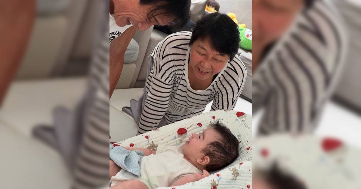 梁家輝細女罕有公開混血B仔正面  4個月大萌樣融化外公心