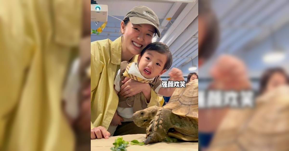 張寶兒帶2歲袁咕碌玩爬蟲！囝囝嚇到O嘴全程逃跑 驚恐畫面曝光惹網民爭議？
