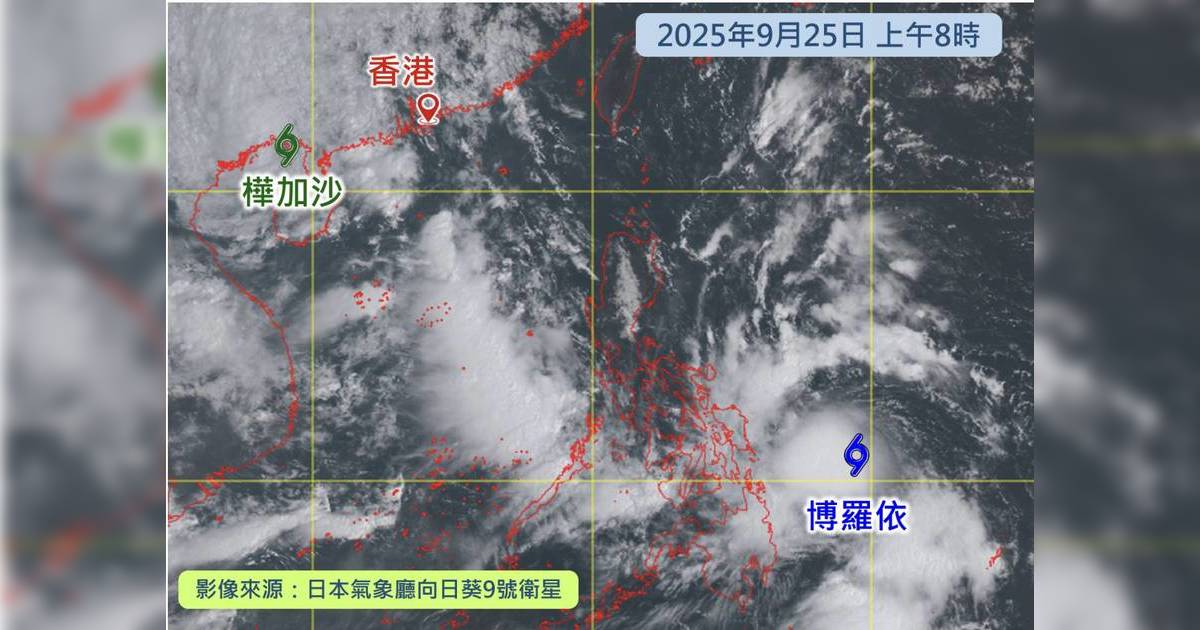 颱風博羅依｜熱帶氣旋「博羅依」將增強升級逼港 天文台預測打風可能性 附路徑