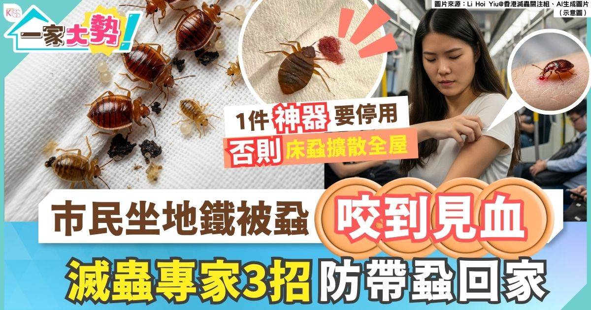 床蝨防治｜市民坐地鐵被蝨咬到見血 心驚帶回家 專家教3招防治 1神器要停用