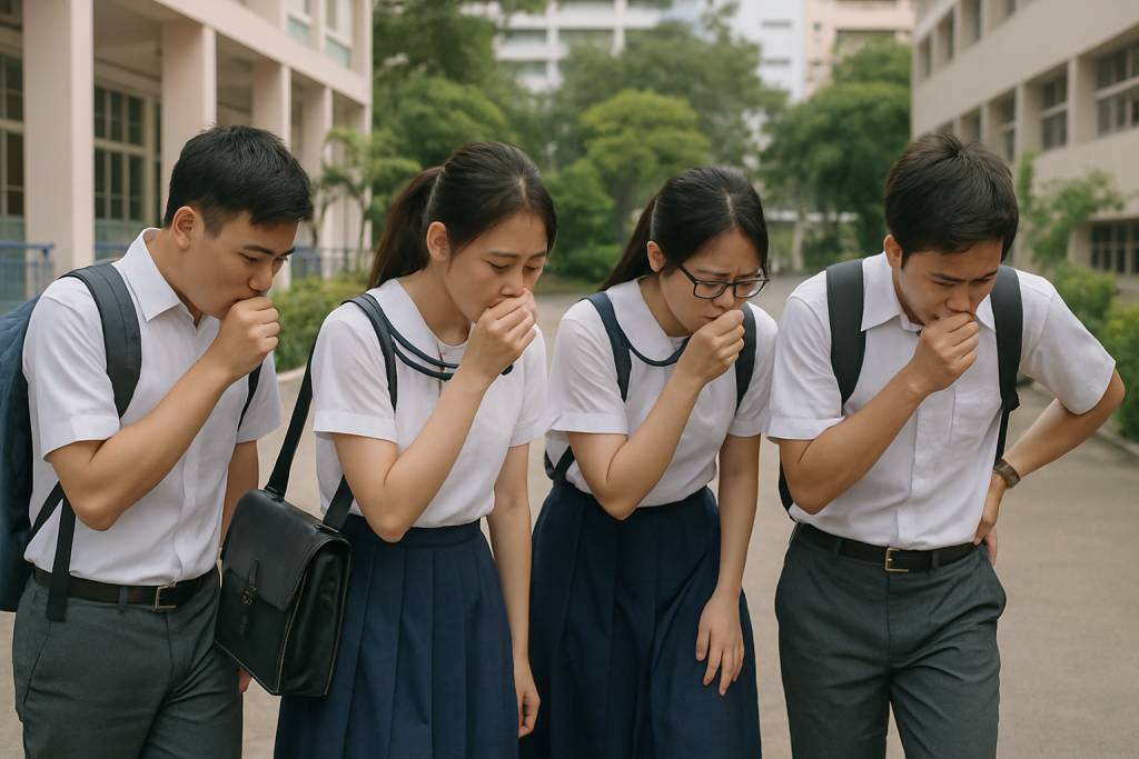 王肇枝中學 流感 示意圖,非當事人。(圖片來源:AI生成圖片)