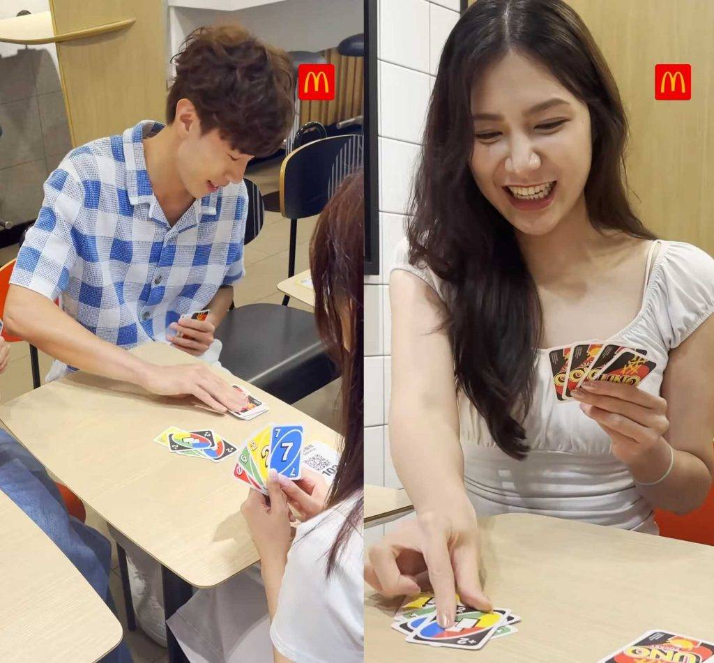 女神配對計劃 李芷晴 廣告中Jacob一男戰二女,反應活潑有表情,表現跟《女神配對》完全唔同,真係睇唔出原來仲有另一人格!(圖片來源:mcdonalds)