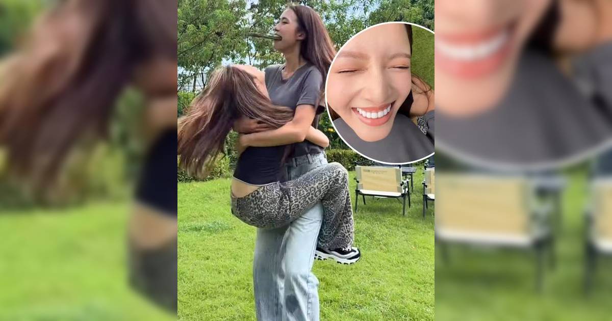 鄺潔楹熊抱高妹劉穎鏇！哈比女神面埋心口險窒息 網民爆笑：隔住mon都辛苦