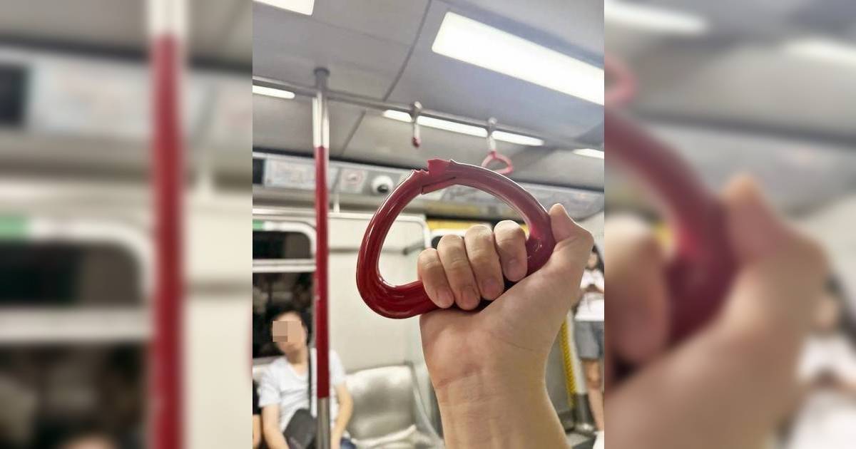 港男搭港鐵扯爛吊環扶手 職員反應超意外  網民問賠幾多錢 港鐵有回覆