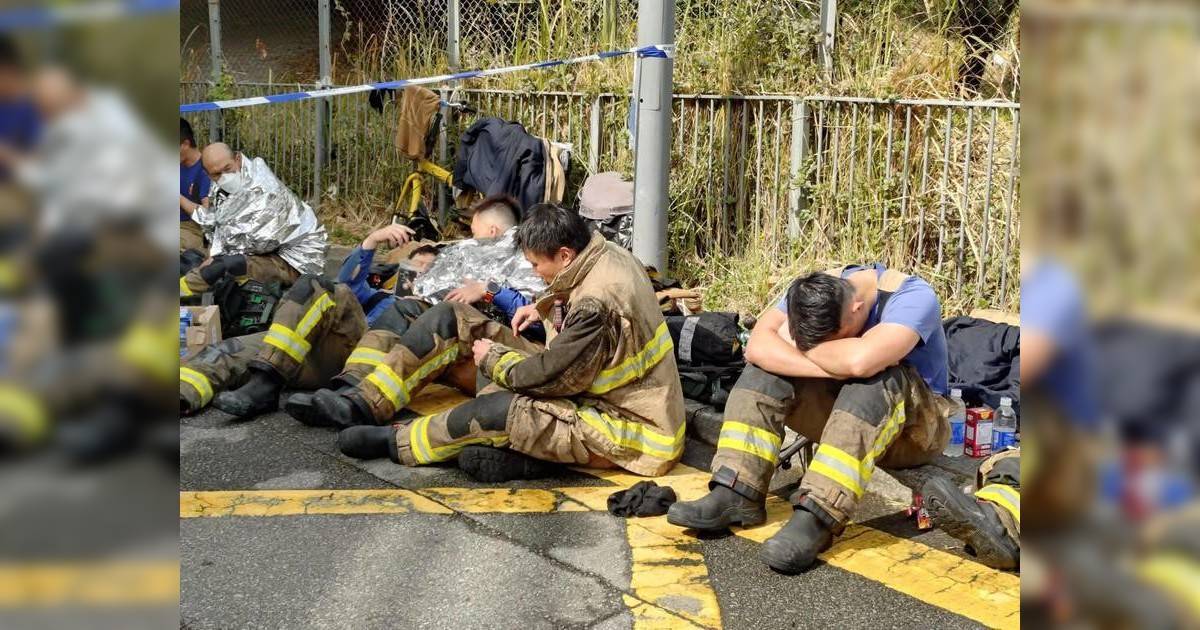 宏福苑五級火｜消防員疲憊「喘息」畫面曝光 市民集氣：願平安