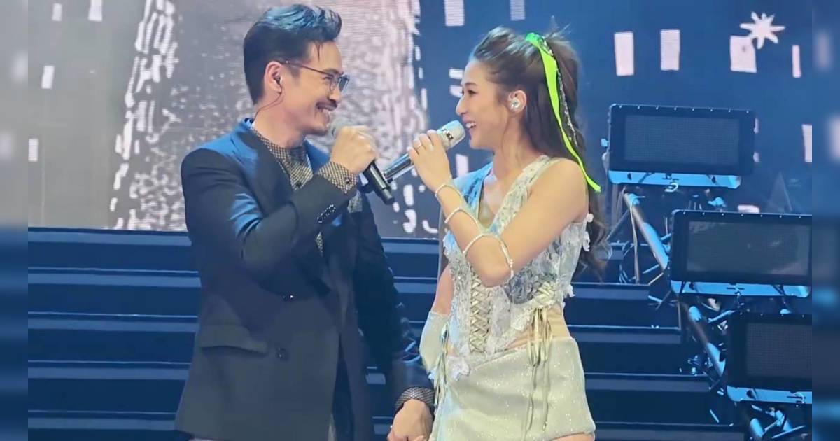 陳豪驚喜現身鍾嘉欣廣州演唱會 《溏心風暴》CP重聚台上拖手合唱