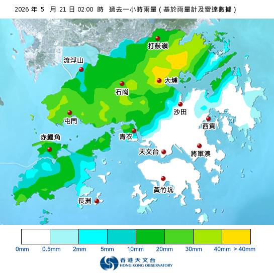 紅雨警告於深夜2時40分生效！天文台最新天氣警告資料