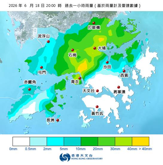 紅雨警告於晚上8時30分生效！天文台最新天氣警告資料