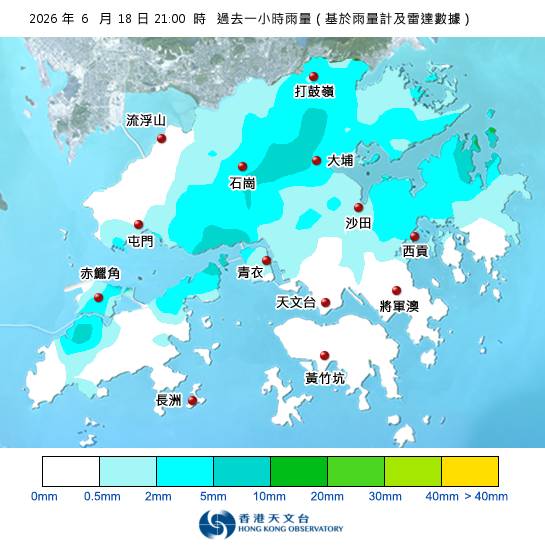 黃雨警告於晚上9時5分生效！天文台最新天氣警告資料