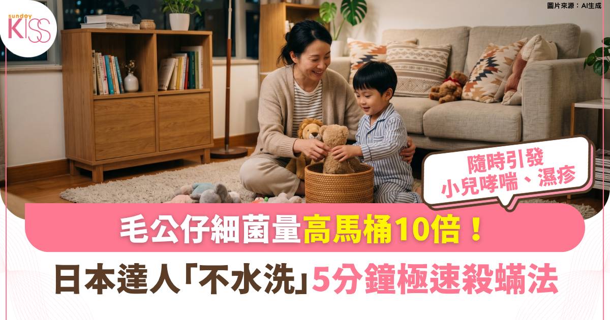 家事達人｜毛公仔細菌高馬桶10倍！日本達人教「不水洗」5分鐘極速殺蟎法