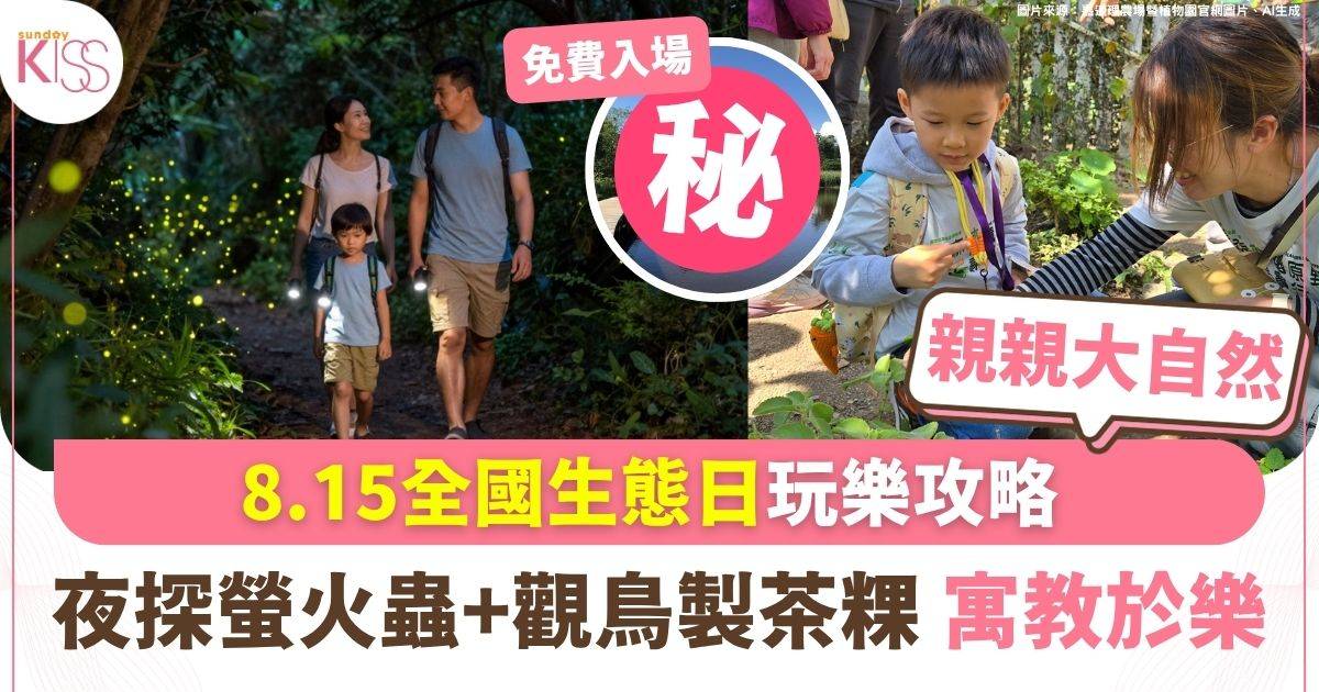 8.15全國生態日玩樂攻略 夜探螢火蟲+觀鳥製茶粿