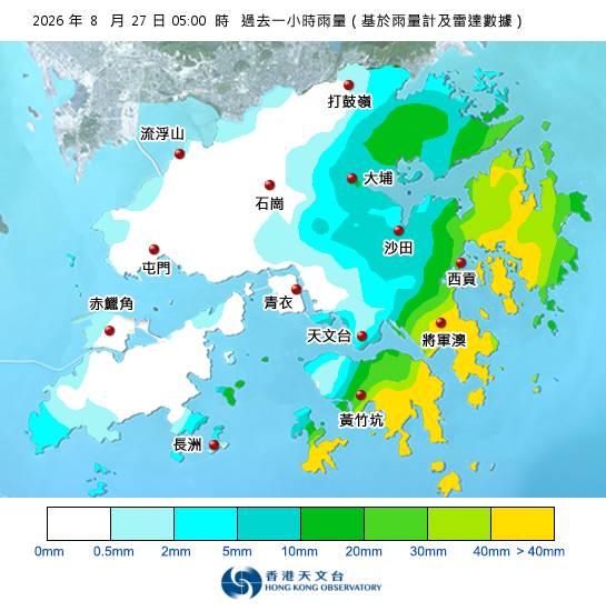 紅雨警告於清晨5時5分生效！天文台最新天氣警告資料