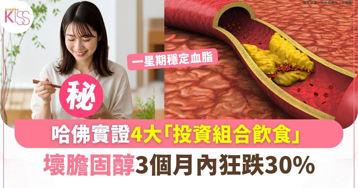 哈佛實證4大「投資組合飲食」 壞膽固醇3月內跌30%